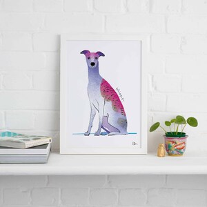 Impresión sin marco de Whippet, ilustración de perro, regalo para perro