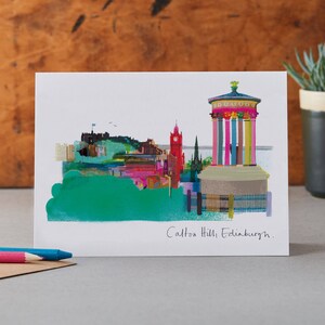 Calton Hill Card, Scotland Gift, Scottish Art, LM089