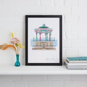 Brighton Bandstand Framed Print, Sussex Art
