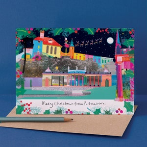 Portmeirion Christmas Card, Welsh Village, LM196