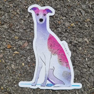 Sticker chien Whippet, J'ai dessiné des CHIENS, Sticker chien, cadeau chien, Sticker pour ordinateur portable, WFSTKR011