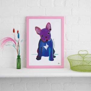French Bulldog Framed Print, Dog illustration, Dog Gift