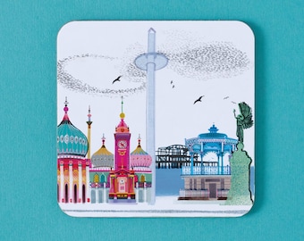 Panorama Brighton Coaster, Brighton Geschenk, LCOAST095