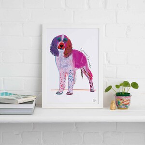 Springer Spaniel Framed Print, Dog illustration, Dog Gift