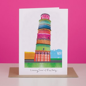 Kaart scheve toren van Pisa, monument Italië, LM206