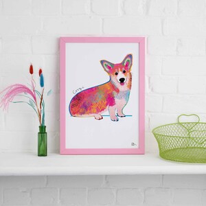 Corgi Framed Print, Dog illustration, Dog Gift