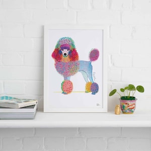 Impresión sin marco de caniche, ilustración de perro, regalo de perro