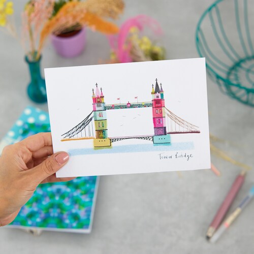 Tower Bridge London Card London Art LM012 Etsy