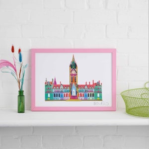 Manchester Town Hall Framed Print, Northern Landmark Art