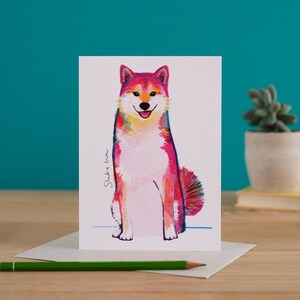 Shiba Inu Hund Karte, Hund Geschenk, ich habe HUNDE gezeichnet, Grußkarte, WF020