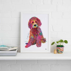 Impresión sin marco de Cockapoo, ilustración de perro, regalo para perro