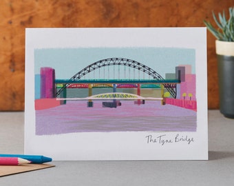 La carte Tyne Bridge, rivière Tyne Newcastle, LM031