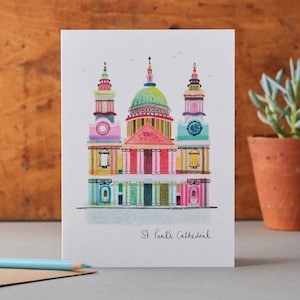Tarjeta de la catedral de San Pablo, edificio histórico de Londres, LM010