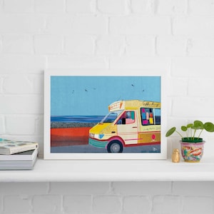 Hockings Ice Cream Van Framed Print, British Seaside Gift