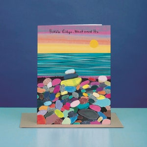 Carte Pebble Ridge Westward Ho, art de la plage, mer, LM173