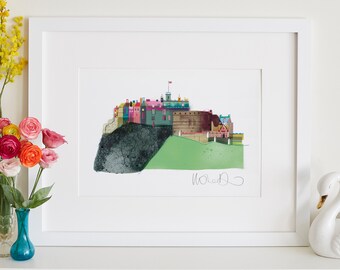 Edinburgh Castle Print, Scottish Architecture, Scotland Artwork