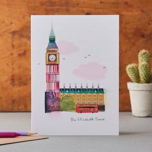 "Das Bild ist auf die Karte gedruckt, ""Big Ben"" - The Big Ben, London Kunst, Elizabeth Tower, Westister, LM016."