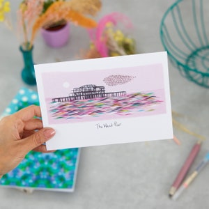 Carte Brighton West Pier, front de mer du Sussex, BT007