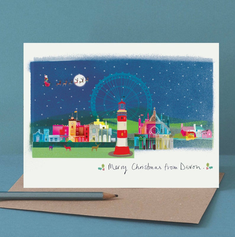 Love Devon Christmas Card Devon Art West Country LM136 Etsy UK