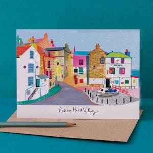Cartão Robin Hoods Bay, Yorkshire Town, LM179