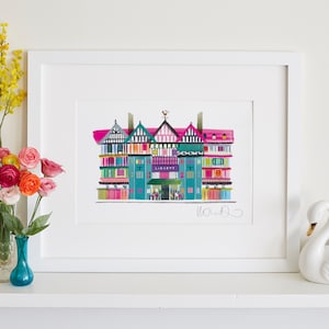 Liberty of London Art, Colourful Liberty's Print, London Illustration