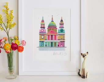 St Pauls Cathedral Print, London Art