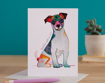 Jack Russell Terrier Dog Card, Dog Gift, I DREW DOGS, WF016