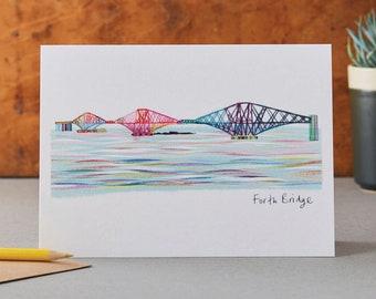 Carte Forth Bridge, cadeau Ecosse, art écossais, LM009