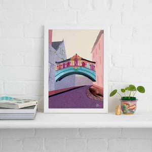 Bridge of Sighs Framed Print, Portrait, Oxford Souvenir