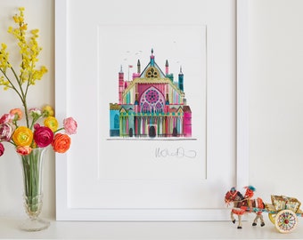 Exeter Cathedral Print, Devon Art, West Country Illustration