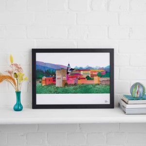 Alhambra Palace Framed Print, Colourful Spanish Gift