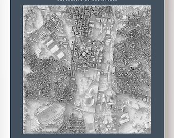 University of Louisville Campus Map Print | LiDAR Shaded Relief Art (Graduation Gift)