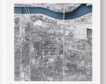 Arizona State University Campus Map Print |  ASU LiDAR Shaded Relief Art (Graduation Gift)