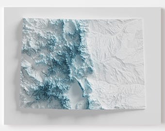 Colorado Topographic Map Print | Rocky Mountains Shaded Relief Wall Art