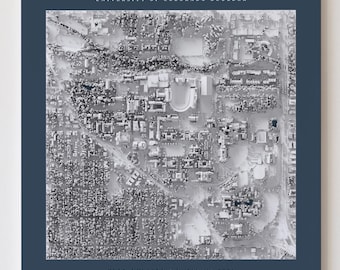 CU Boulder Campus Map Print | LiDAR Shaded Relief Art (Graduation Gift)
