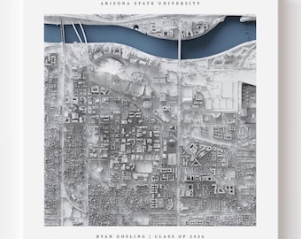Arizona State University Campus Map Print | Personalized ASU Graduation Gift