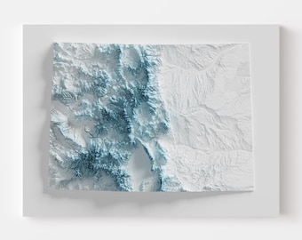 Colorado Topographic Map Print | Rocky Mountains Shaded Relief Wall Art