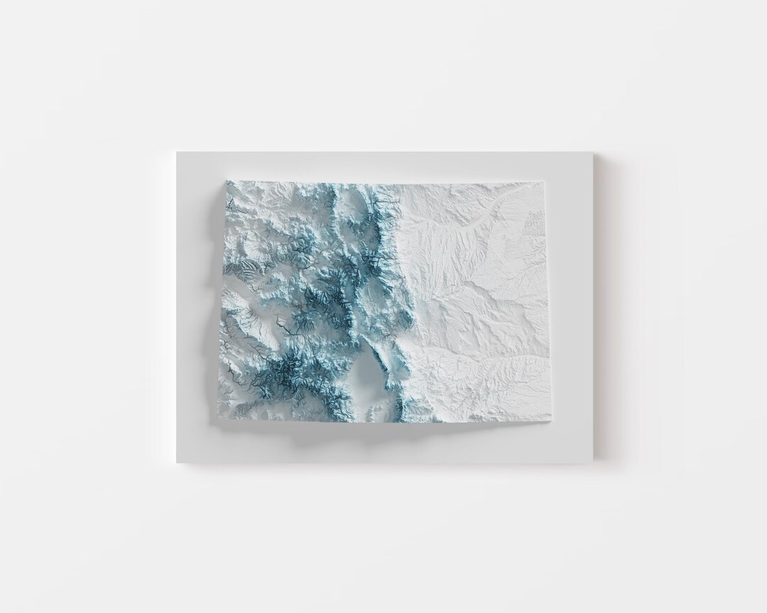 Colorado Topographic Map Print | Rocky Mountains Shaded Relief Wall Art ...
