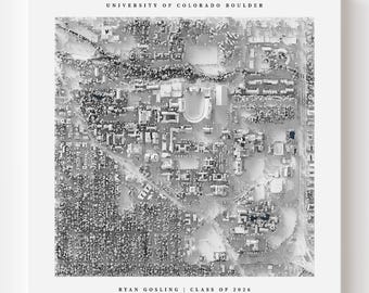 CU Boulder Campus Map Print | Personalized University of Colorado Graduation Gift