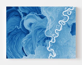 Neches River Map Print | Texas River Meander Wall Art in Blue