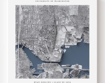 University of Washington Campus Map Print | Personalized UW Graduation Gift