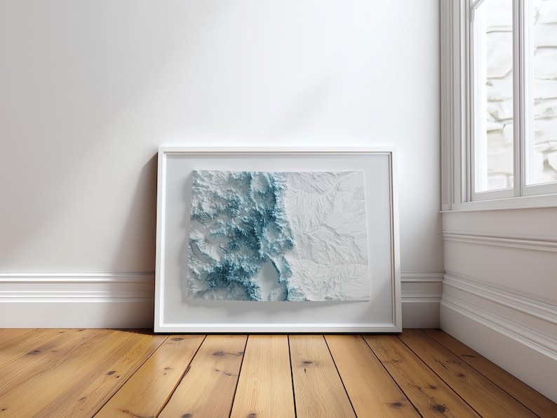 Colorado Topographic Map Print | Rocky Mountains Shaded Relief Wall Art ...