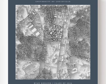 University of Louisville Campus Map Print | Personalized UofL Graduation Gift