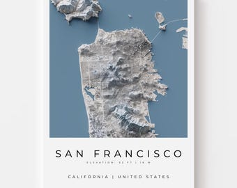 San Francisco Map Print | Bay Area Topographic Wall Art