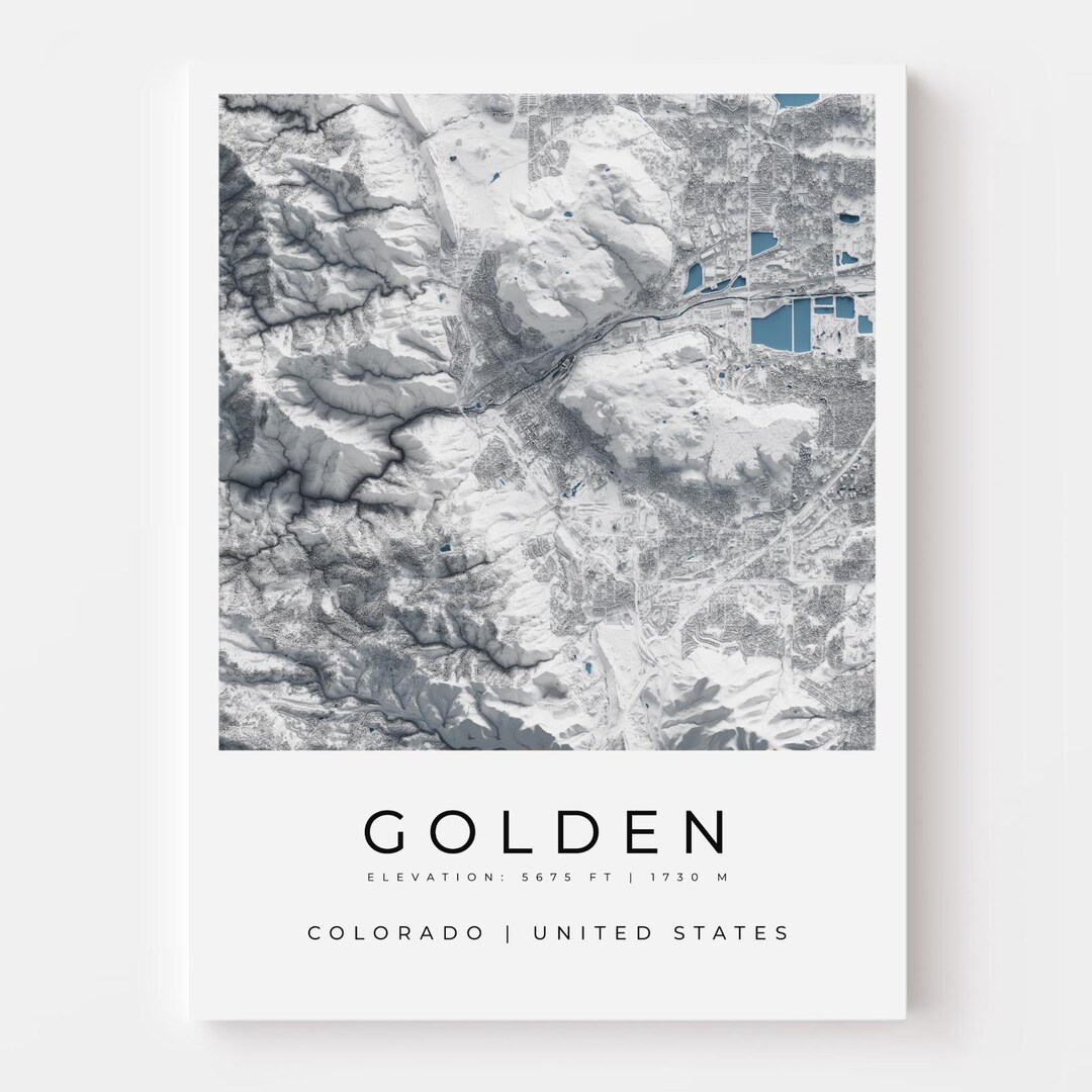 Golden Colorado Topography Map Art | Lidar Shaded Relief - Etsy