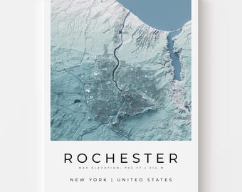Rochester NY Map Print | Lake Ontario Topographic Wall Art