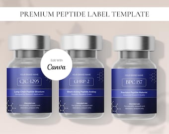Editable Peptide Label Template | Research Brands, Canva (Instant Download)