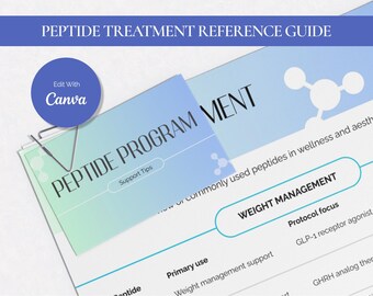 Peptide Treatment Reference Guide | Med Spa Marketing Templates (Instant Download)