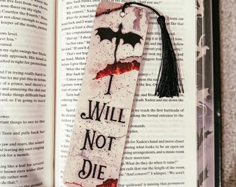 I Will Not Die, Fantasy Laminated Tassel Bookmark - Dragons