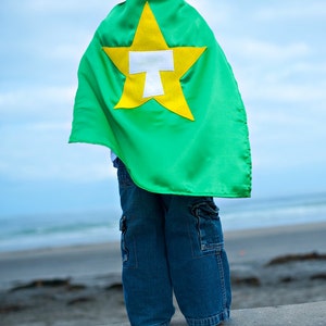 Kids Cape - Green with Yellow Star
